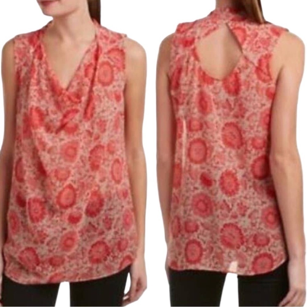 CAbi Vita Floral Sheer Lightweight Flowy Sleeveless Top Blouse #5037